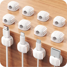 12Pack Cord Organizer, Compact Dual Spring  Clasp Lock Cable Management Clips,