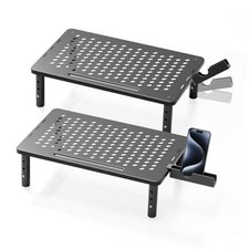 Computer Monitor Stand Riser for Desk, 3 Height Adjustable PC 2 Pack Basic