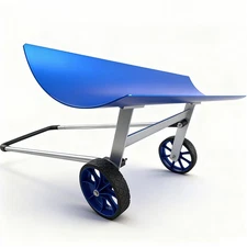 37" Steel Snow Plow - Wheeled, Angled Blade & Non-Slip Back-Saver Handle