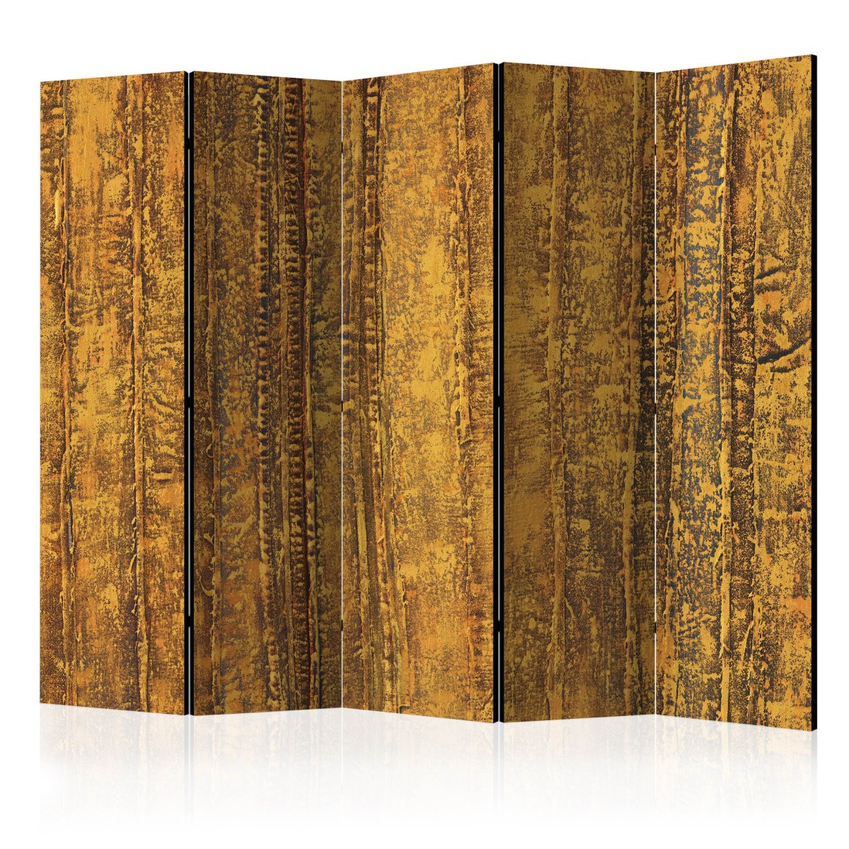 Paravent 5 volets Golden Chamber grand format en bois et toile HD