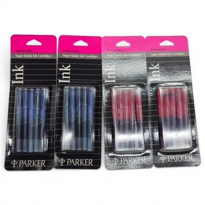 Parker Super Quink Ink Cartridges Lot 4 2 Blue 2 Red NOS Refill 30120 30130