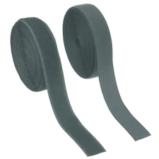 Sew on Hook and Loop Tape, 1 Inch Nylon Fastener Strips 5 Yards (Dark Grey)