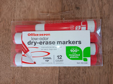 Office Depot Low Odor Dry Erase Markers Chisel Point Pack of 12 Red