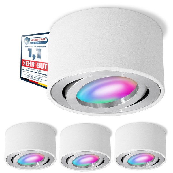 CELI-1W Aufbauleuchte Flach Weiss Schwenkbar Mit Rgb Wlan Led Dimmbar-image