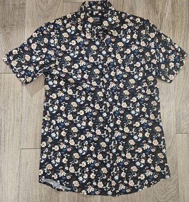 NWOT MONUMENT mens button up dress shirt SIZE SMALL FLORAL MULTICOLOR LM14