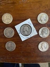 7 Washington silver quarters including one semi - key 1936 d bonus coins