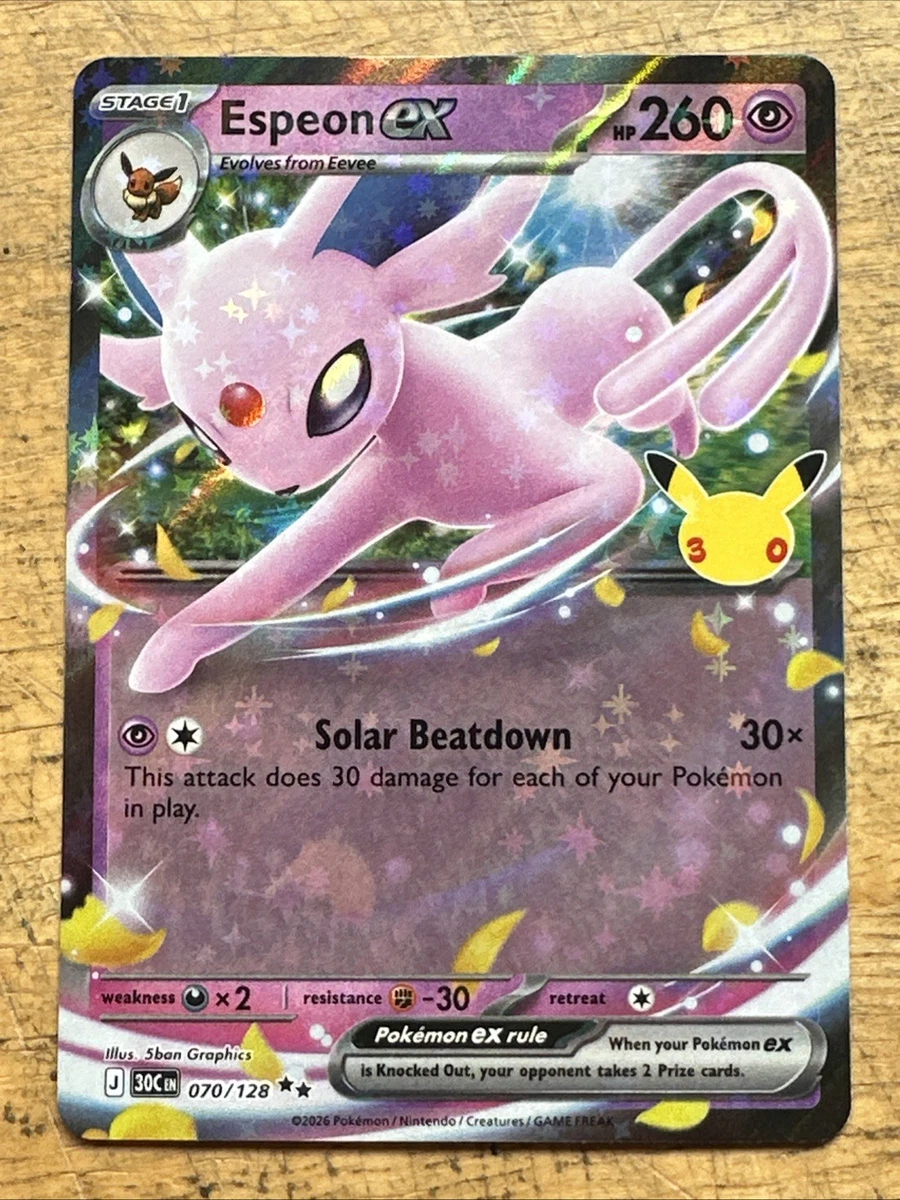 Espeon ex 070/128 Double Rare ex 30C EN 30th Anniversary MINT Pokemon Card