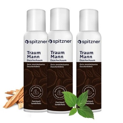Spitzner Duschschaum Pure Man 3x 150 ml Erfrischende Wellness-Dusche sanft vegan