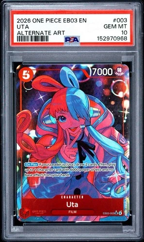PSA 10 Uta EB03-003 Alternate Art SR One Piece EB03 English GEM MT 10 AA