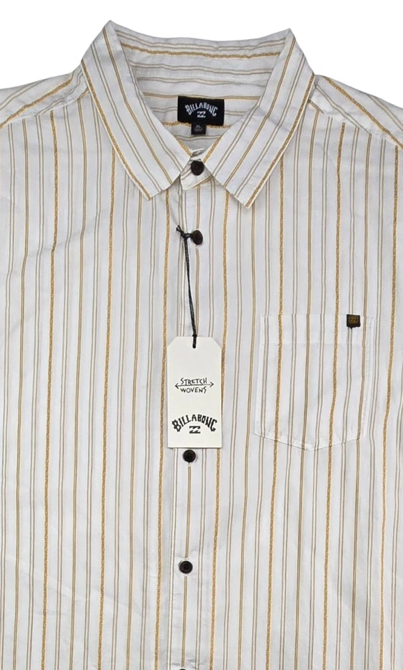 Camisa de manga corta Billabong Mogul XL algodón a rayas para hombre Foto 3 de 4
