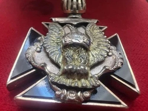 Kreuz Freimaurer Anhänger Fob Vergoldet Gold Fraternal Order Eagles Antike - Bild 2 von 4
