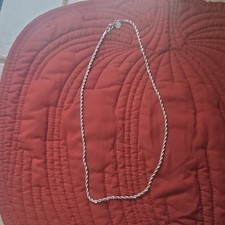 Vintage Sterling Silver 925 4mmTwisted Rope Chain Men's Necklace 24