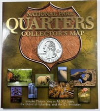 U.S. National Park Quarters Colorful Collector Map, Can Hang on Wall - Whitman