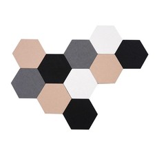 Afumazi 10Pcs Self Adhesive Felt Board Tiles Hexagon Bulletin Board for Walls...