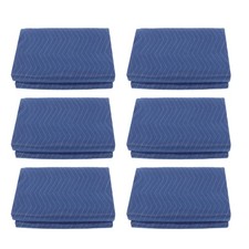 6pcs Moving Blankets Heavy Duty 72"X80" 3.5lbs Each Packing Blankets Blue