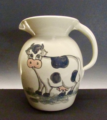 PAUL STORIE POTTERY MARSHALL TEXAS 4 QUART HAND PAINTED POTTERY PITCHER