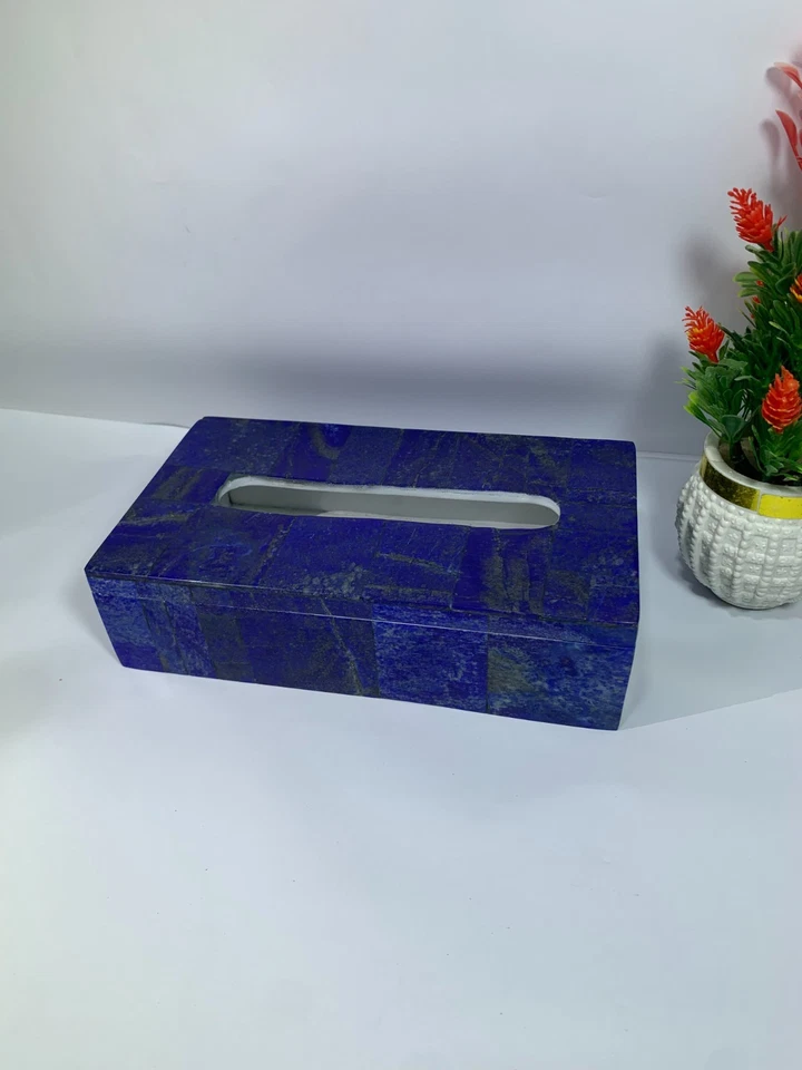 Lapis Lazuli Tissue Box | Beautiful Shape, Home Decor - Image 3 of 4