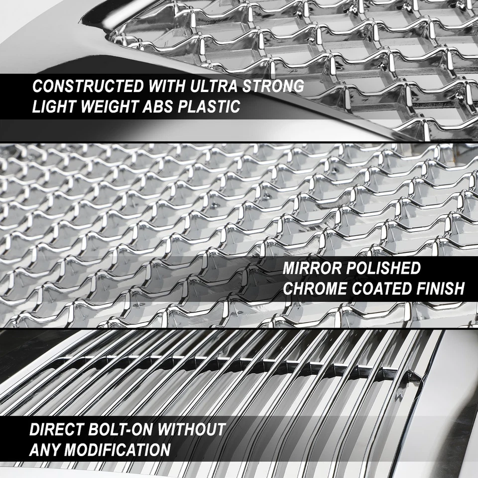 PARA CAMIONETA 10-18 DODGE RAM 2500 3500 SIN INSIGNIA ESTILO BOCINA GRANDE PARRILLA DELANTERA CROMADA Foto 2 de 4