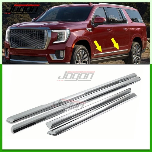 For GMC YUKON Denali AT4 2021 2022-23 Chrome Side Door Body Guard Molding Cover