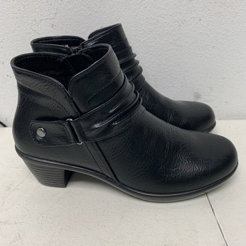 EASY STREET Womens Black Flexible Damita Round Toe Block Heel Booties 7.5 M - Picture 2 of 7