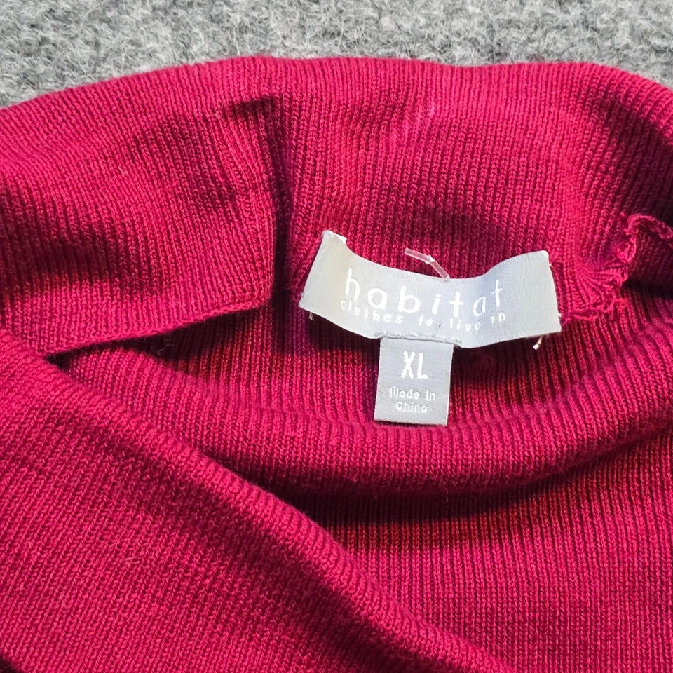 Suéter Habitat Mujer Talla XL Rojo Borgoña Cuello Alto Manga Larga Tejido Cápsula Foto 3 de 4