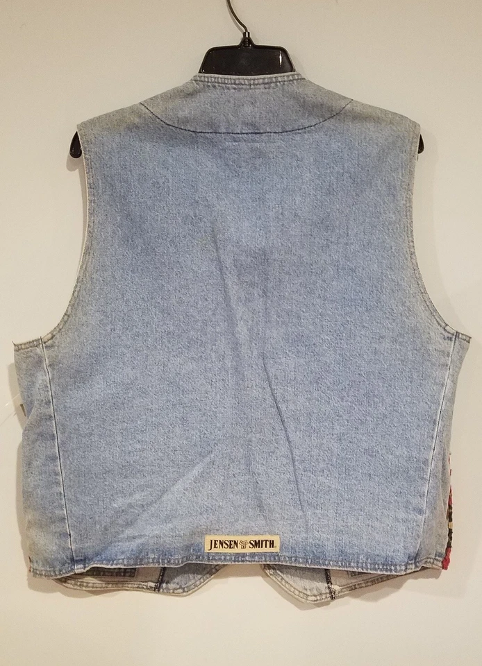 NEW/Vintage Jensen & Smith Turkish Kilim / Denim Vest. XL - Image 3 of 4