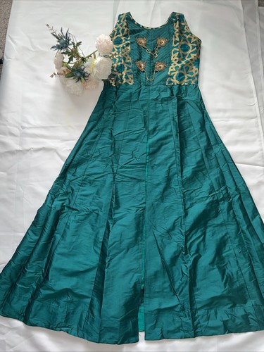 Gown Anarkali Kurta Kurti Silk Flared Women Designer Long Dress
