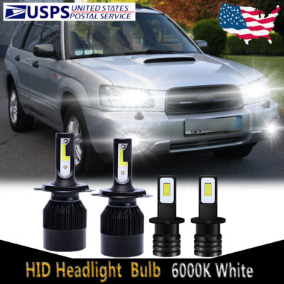 For Subaru Forester 2003-2005 - LED Headlight High/Low 9003+H3 Fog Bulbs 4X C9B
