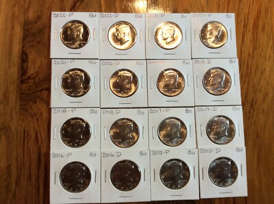 2015 2016 2017 2018 2019 2020 2021  2022 2023 P  D KENNEDY HALFS (18 Coins)