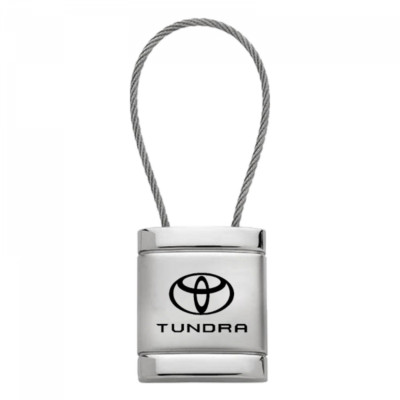 Toyota Tundra Authentic Logo Satin Chrome Cable Key Chain Fob Official Licensed