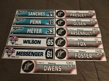 11 Florida Marlins MLB Baseball Game Used Locker Nameplate Tags Lot Opening Day