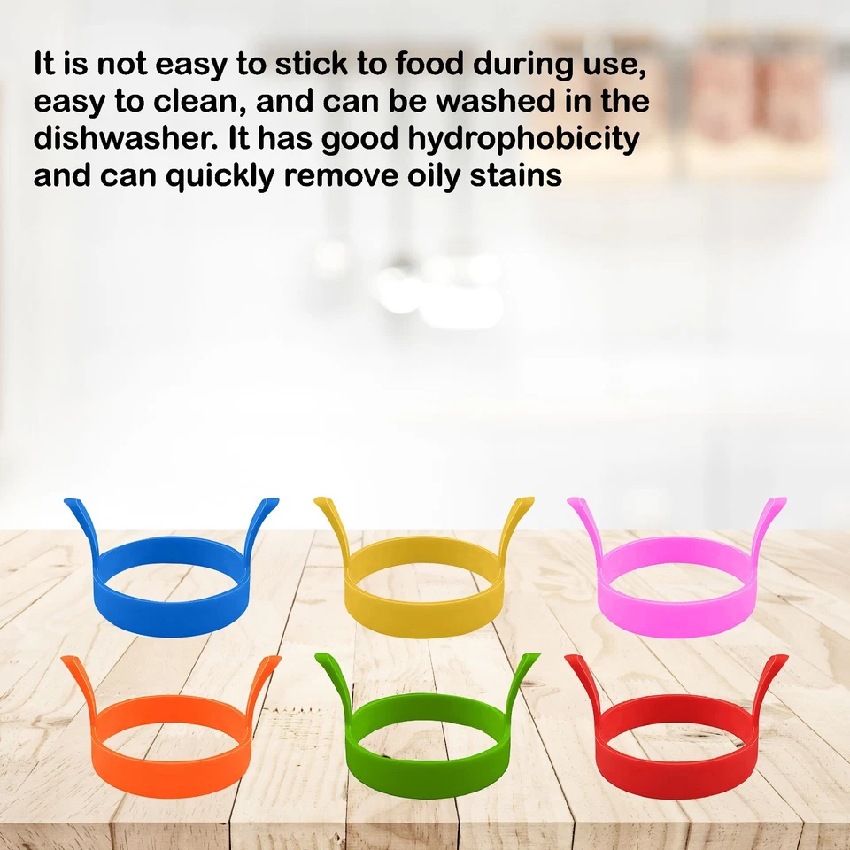 4Pcs SILICONE EGG FRYING RING FRY FRIED POACHER MOULD PERFECT FOR PANCAKES EGG - Image 2 of 3