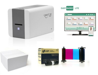 IDP Smart 21 Ausweisdrucker Konvolut inkl. Farbband, Software, Karten. 2 Jahre Garantie