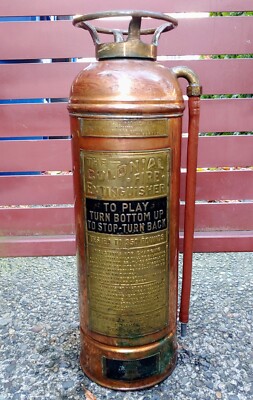 ANTIQUE EMPTY RARE COLONIAL Fire Extinguisher Copper Brass Empty Seattle WASH