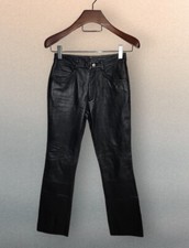 Wilsons Leather Size 6 Women's Black Leather Pants Motorcycle Straight Leg