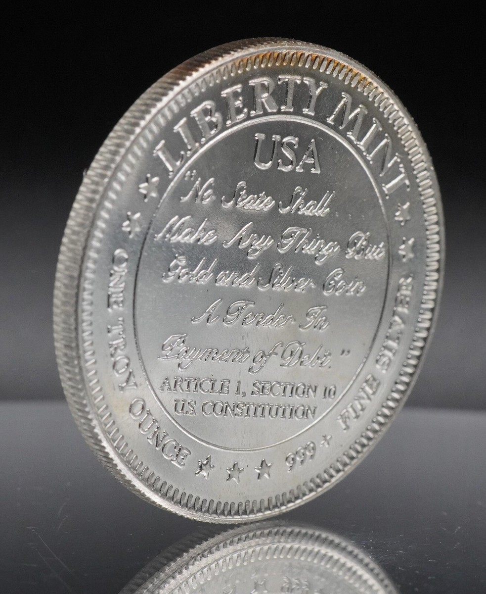 1986 Liberty Mint USA Statue Constitution 1oz 999 FINE Silver