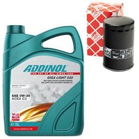 MotoröL Set 0W-30 Addinol 5 Liter + ÖLfilter 22550 FüR Audi Seat Skoda VW Golf