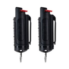 2 Police Magnum pepper spray .50oz black molded keychain self defense protection