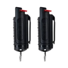 2 Police Magnum pepper spray .50oz black molded keychain self defense protection