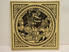 ANTIQUE TILE SHAKESPEARE MACBETH PAINTED MINTON STOKE ON TRENT