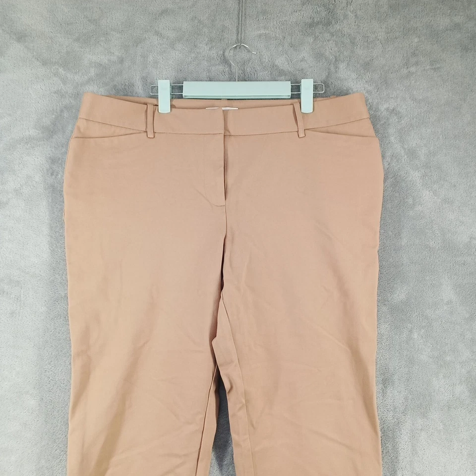 Liz Claiborne Tapered Pants Size 16 Women Casual Office Tan Knit W/ Pockets - Image 2 of 4