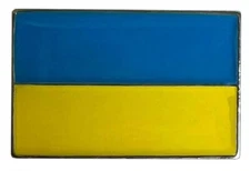 Ukraine Ukrainian Plain Rectangle Motorcycle Hat Cap Lapel Pin