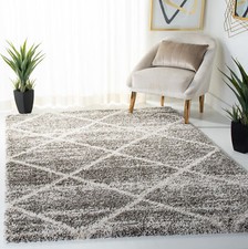 Safavieh Power Loomed Hudson Shag Grey / Ivory Area Rugs - SGH281K