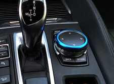 Blue Anodized Inside Center Multimedia Controller Knob Cover Ring For BMW 2011+