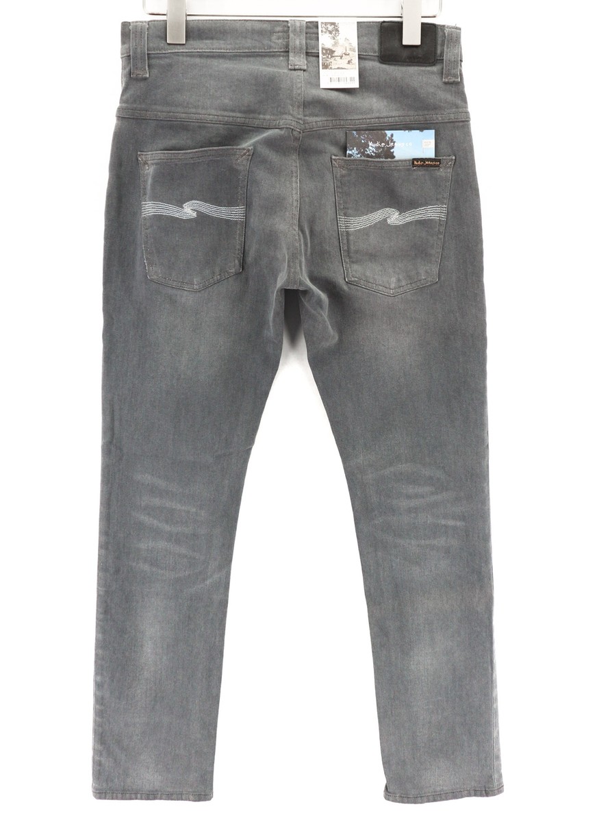 【リユース】Nudie jeans THIN FINN デニム W32 L32 NUDIE Thin Finn Dusty Black Jeans Men's W32 L29 Skinny Zip