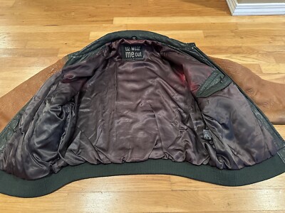 Veste Universitaire Cuir Gold's Gym Vintage – Marron Et Or, Taille L Homme