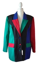  Boutique Europa Woman's long sleeved multicolor Jacket 16 lined 