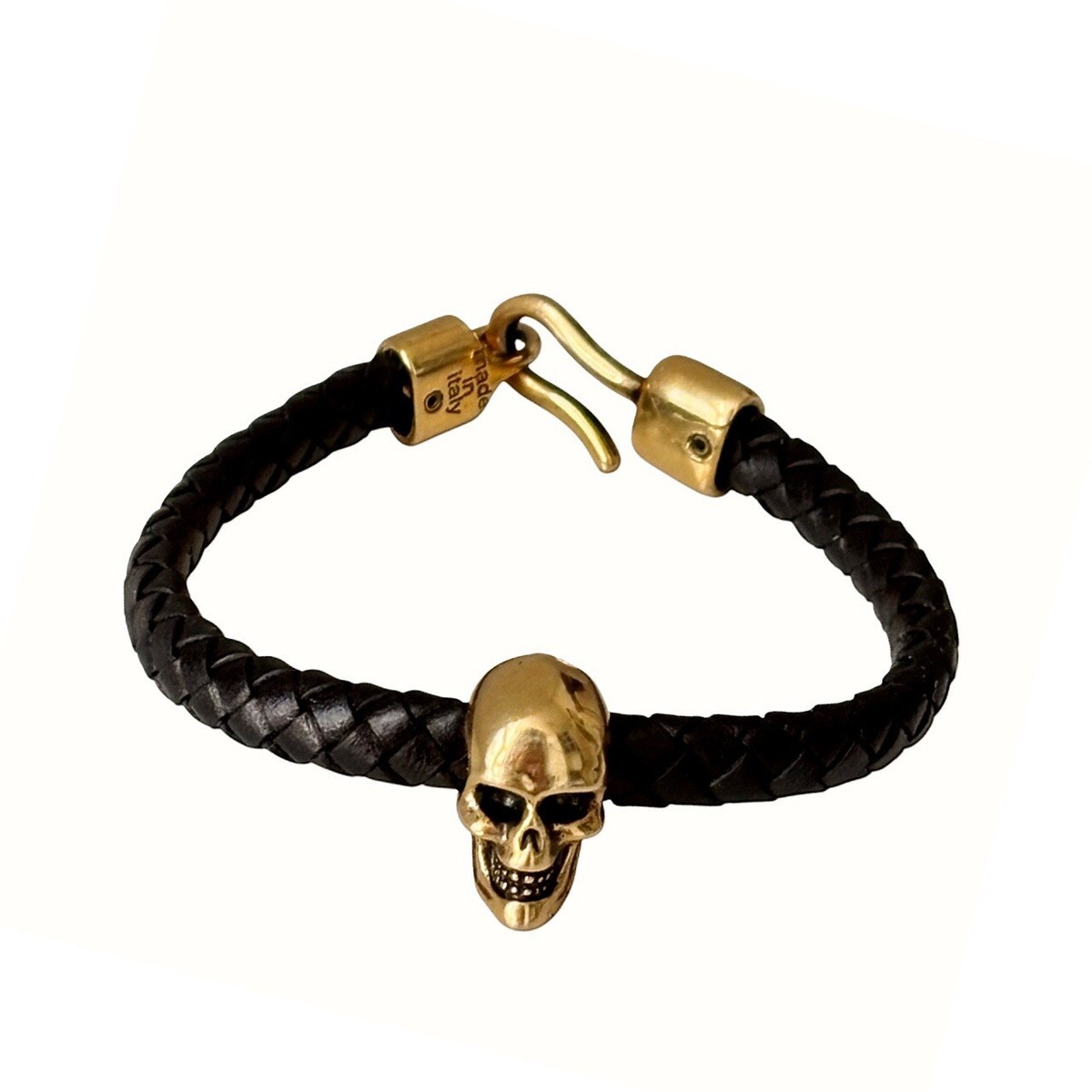 Alexander McQueen Skull Leather Black Bracelet | eBay