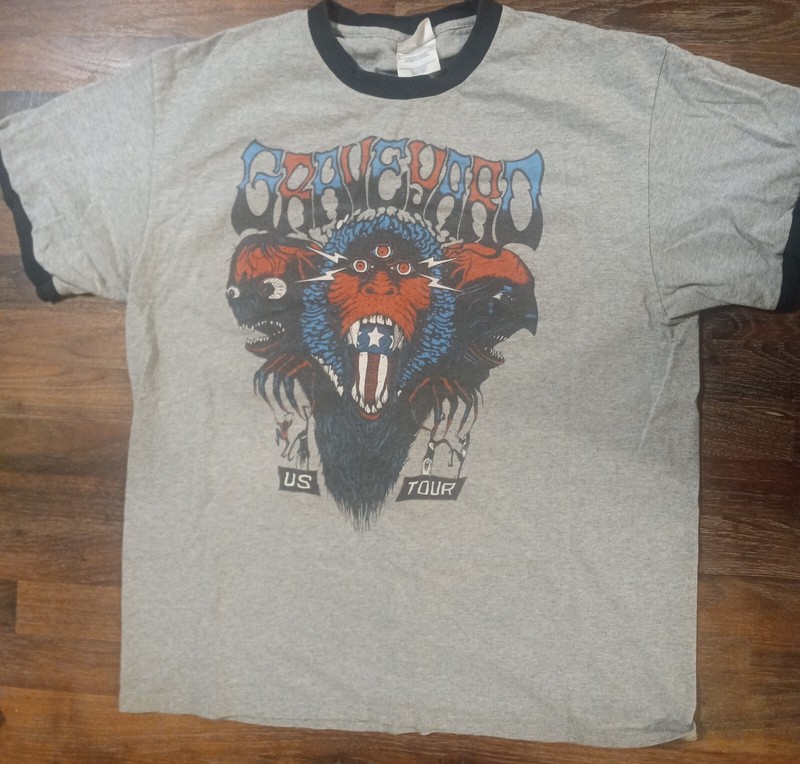 Graveyard- T Shirt Size Large witchcraft hallas horisont black sabbath pentagram