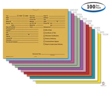 Printed 9x12 Vehicle Deal Jackets Car Dealer Envelopes (100 per pack)